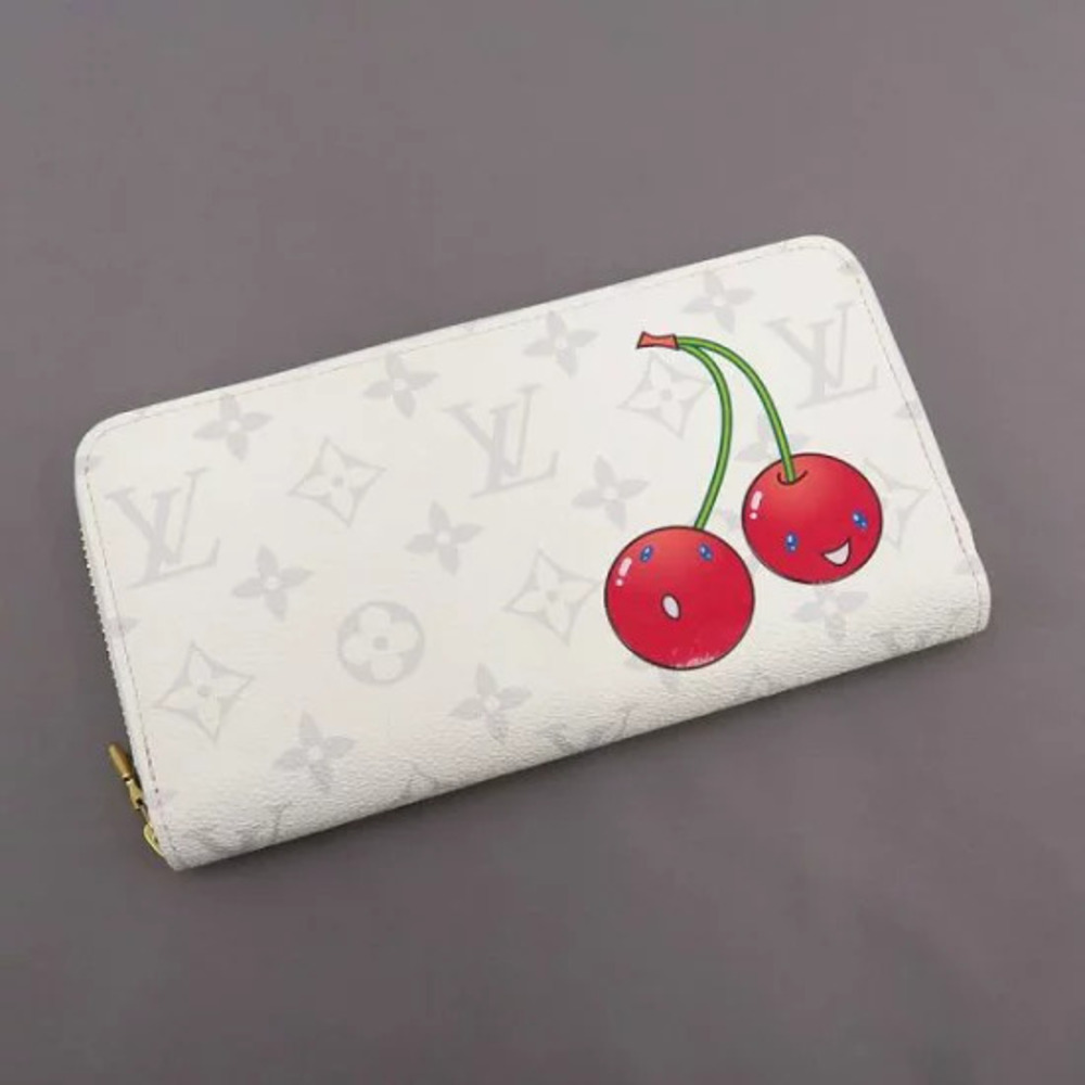 Louis Vuitton LV TM Zippy Wallet Leather Gray White